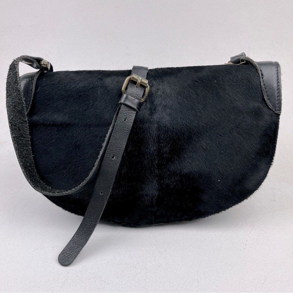 Patricia Nash leather Half Moon Palma Saddle Black